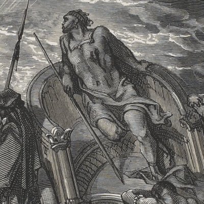 Mort d'Achab (La Sainte Bible, Mame, 1866) - G. Doré