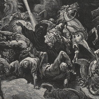 Élie fait tomber la foudre sur les envoyés d'Ochozias (La Sainte Bible, Mame, 1866) - G. Doré