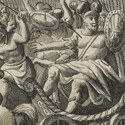 Mort d'Achab (The history of the Old Testament, 1688, n°115) - Kip d'après Freman