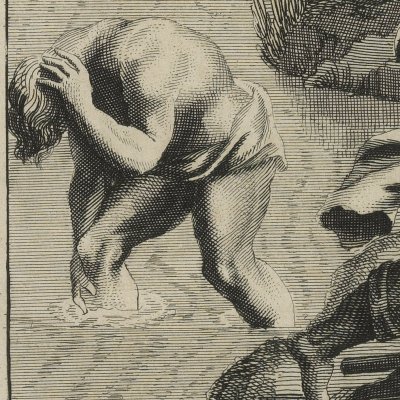 Guérison de Naamân (The history of the Old Testament, 1688, n°119) - Kip d'après Freman