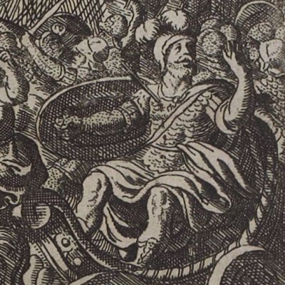 Mort d'Achab (Histoire du vieux et du nouveau testament, 1671, p245)