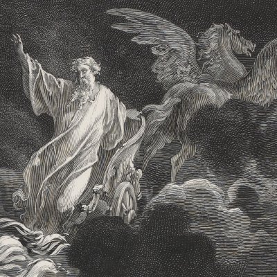 Élie enlevé sur un char de feu (La Sainte Bible, Mame, 1866) - G. Doré