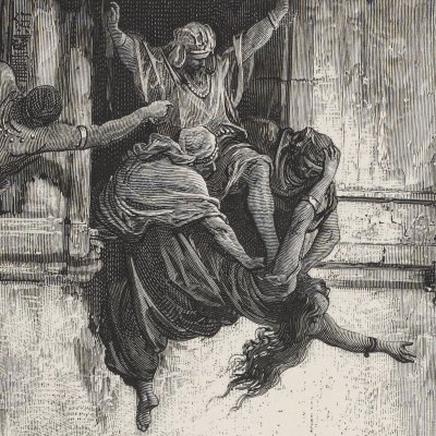 Jehu makes Jezebel fall (La Sainte Bible, Mame, 1866) - G. Doré