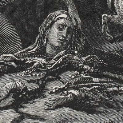 Les compagnons de Jéhu retrouvent la tête et les extrémités de Jézabel (La Sainte Bible, Mame, 1866) - G. Doré