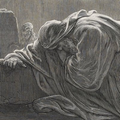 Esdras en prière (La Sainte Bible, Mame, 1866) - G. Doré
