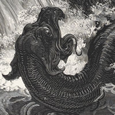 Dieu fait périr Léviathan. Vision d'Isaïe (La Sainte Bible, Mame, 1866) - G. Doré