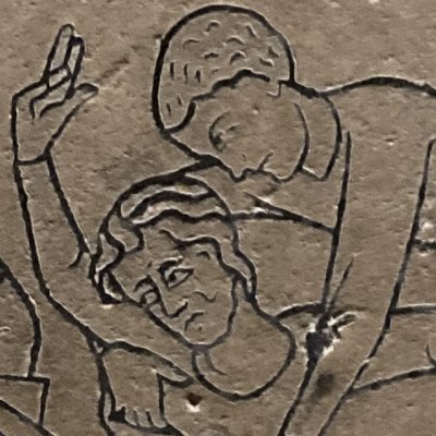 Cyrus fait sortir Daniel de la fosse aux lions (Reims, Dalles de Saint-Nicaise)
