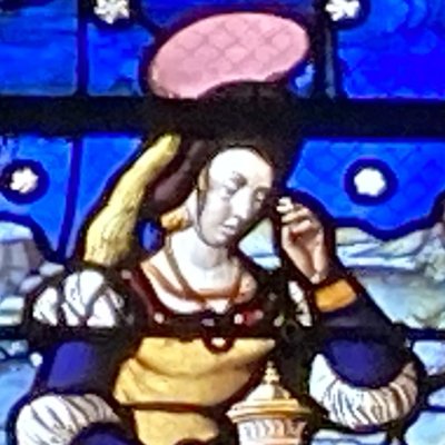 Verrière de la déposition de croix. La déploration du Christ mort (Châlons, église Notre-Dame en Vaux)