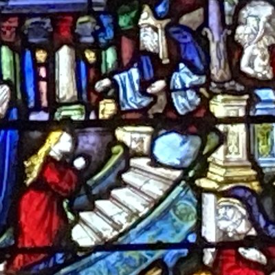 Verrière de la Vie de la Vierge. Presentation of the Virgin at the Temple (Châlons, Notre-Dame en Vaux church)