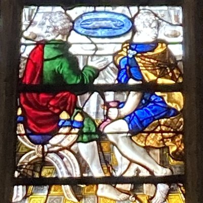Verrière de la Cène (Châlons, église Notre-Dame en Vaux)