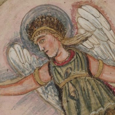 Junon envoie Iris auprès de Turnus (Énéide 9, Vergilius Romanus VatLat 3867, f74v)