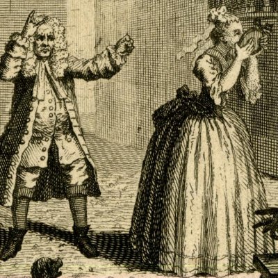 Sganarelle ou le cocu imaginaire (Select comedies of Molière, Londres, 1732) - Van der Gucht d'après Hogarth