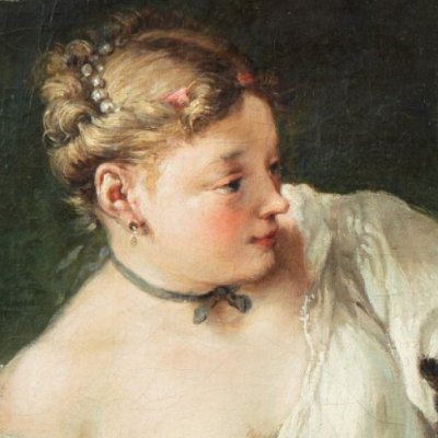 La femme au chat : la surprise - Boucher