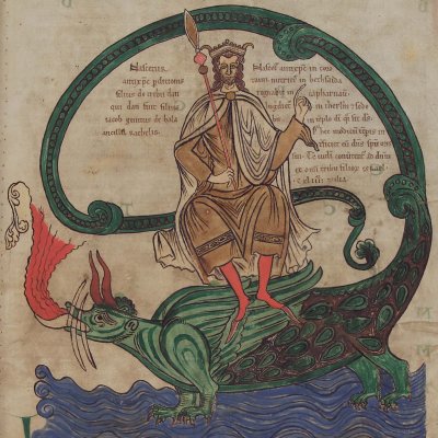 L'antéchrist assis sur le léviathan (Liber Floridus de Wolfenbüttel)