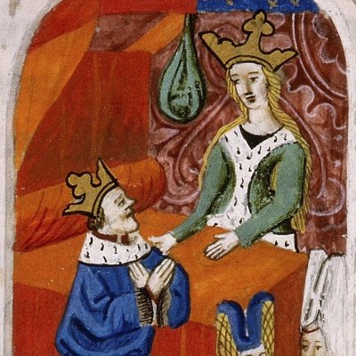 Didon accueille Énée dans son palais (Virgile, Énéide 2, Lyon Ms P.A. 27, f80)