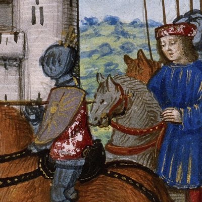 Combat de Volcens et d'Euryale (Virgile, Énéide 9, Lyon Ms P.A. 27, f183)