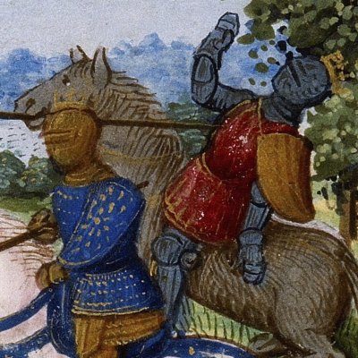 Turnus tue Pallas (Virgile, Énéide 10, Lyon Ms P.A. 27, f198)