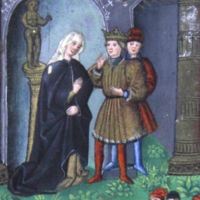 Énée consulte la sibylle de Cumes (Virgile, Énéide l6, Valence BH Ms 837, f146r)