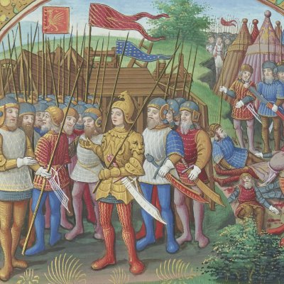 Désarroi des Grecs après la mort de leurs capitaines (Anabase, tr. Seyssel, Bnf Fr 702)