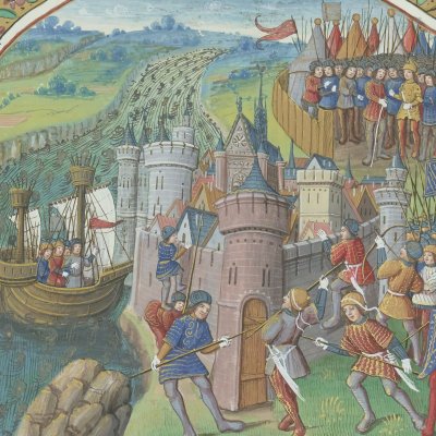 Les Grecs sont expulsés de Byzance (Anabase, tr. Seyssel, Bnf Fr 702)