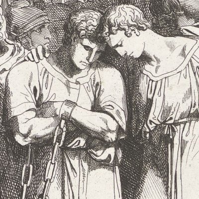 Brutus condamne ses fils à mort pour avoir conjuré avec les Tarquins (Istoria romana) - Bartolomeo Pinelli