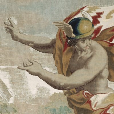 Mercure annonce à Énée qu'il doit quitter Carthage (Tenture des amours de Didon) - Wauters d'après Romanelli