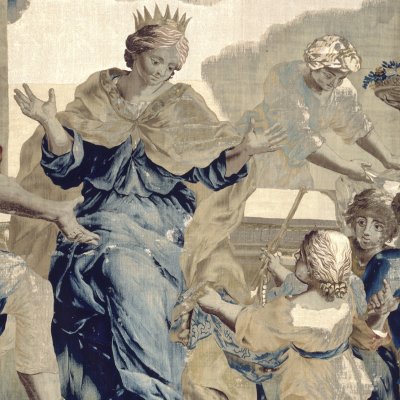 Cupidon déguisé en Ascagne offre à Didon les présents des Troyens (Tenture des amours de Didon) - Wauters d'après Romanelli