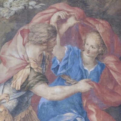 Dido and Aeneas shelter in a cave during a storm - Romanelli