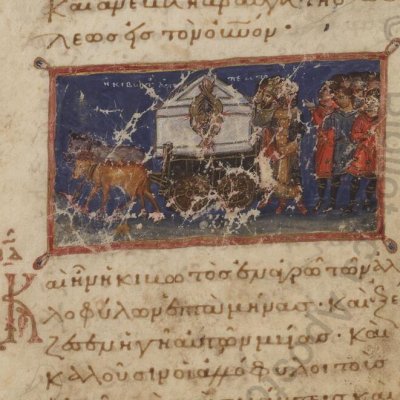 Le Philistins décident le renvoi de l'arche (Livres des Rois, Vat.Gr.333, F10r)