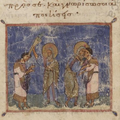 Samuel oint Saül (Livres des Rois, Vat.Gr.333, F14v)