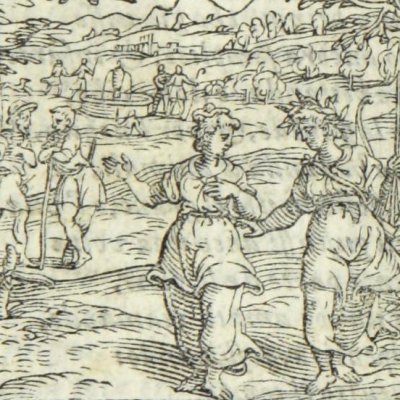 Dafné et Silvie évoquent l'amour d'Aminte pour Silvie (Le Tasse, Aminte, 1583, acte I)