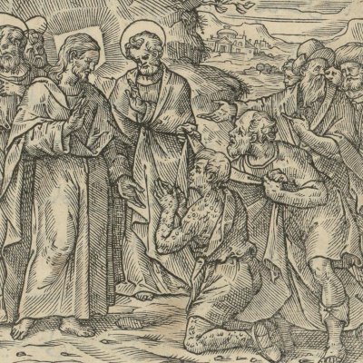 Guérison du lépreux (Evangiles arabes de Raimondi)