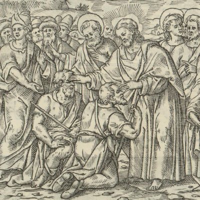 Guérison de deux aveugles (Evangiles arabes de Raimondi)