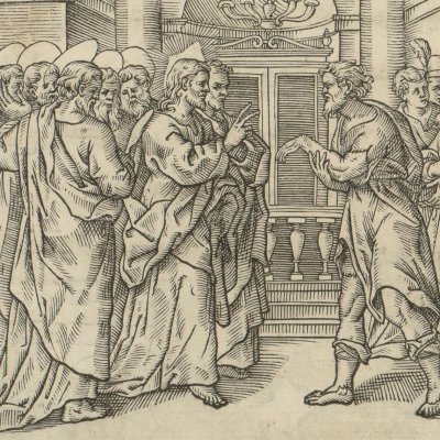 Guérison d'un homme à la main sèche (Evangiles arabes de Raimondi)