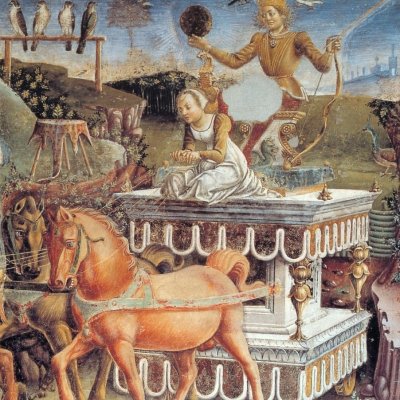 Mai. Le triomphe d'Apollon (Ferrare, Palais Schifanoia) - Francesco del Cossa