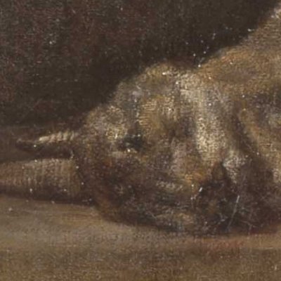 Deux lapins, une gibecière et une poire à poudre - Chardin