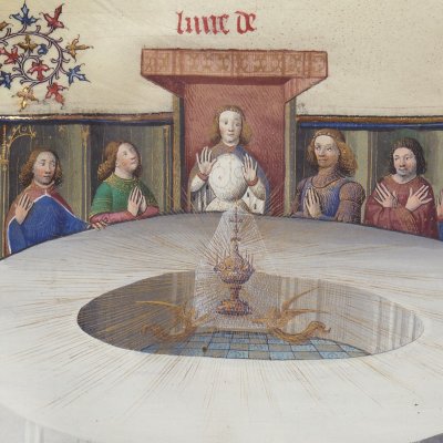 Apparition du Graal (Lancelot du lac, Français 120) - M. des cleres femmes