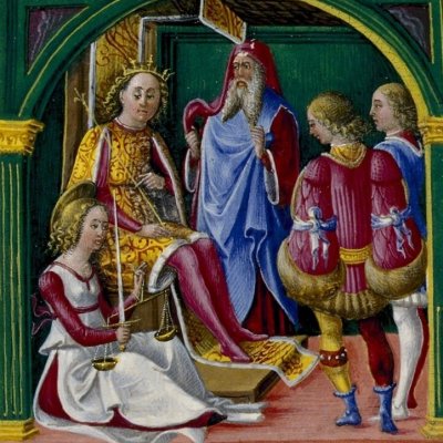 « Aimez la justice, vous qui jugez la terre… » (Bible de Borso d’Este, Sagesse) - Taddeo Crivelli