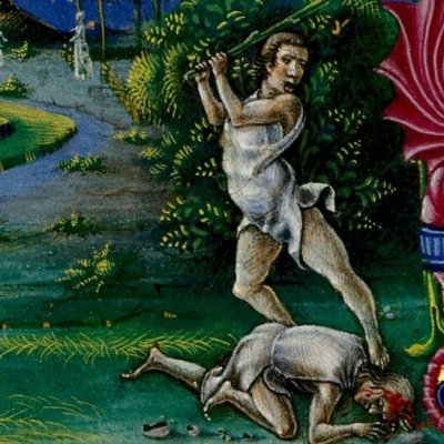 Caïn tue Abel (Bible de Borso d’Este, Genèse) - Taddeo Crivelli