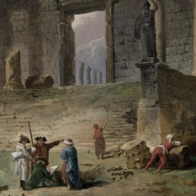 Les ruines du fameux temple de Persépolis, à Balbec - Hubert Robert