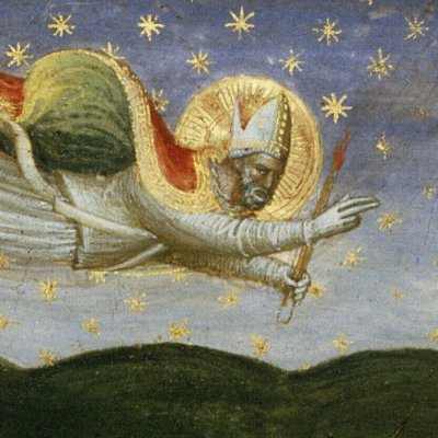 Saint Nicolas chasse la tempête (Miracles de saint Nicolas du Bari) - Bicci di Lorenzo