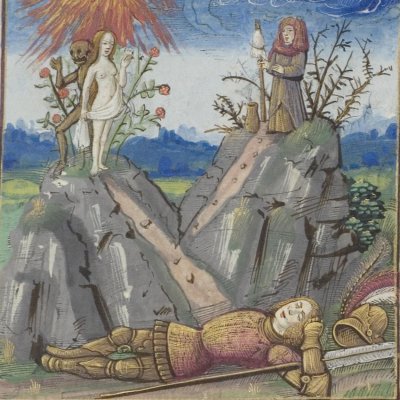 Concertacion de Vertuz avecques Volupte (La Nef des folz du monde, F60r)