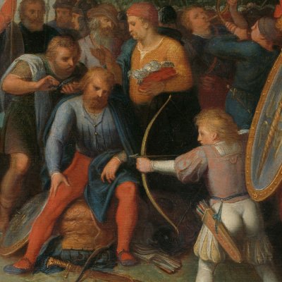 Claudius Civilis se fait couper les cheveux (Révolte des Bataves, 7) - Otto van Veen