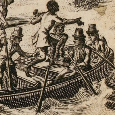 Retour de Robinson dans son île (Robinson Crusoe, trad. fr., Amsterdam, Chatelain 1726)