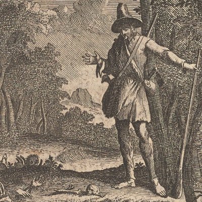 R. découvre le site des festins cannibales (Robinson Crusoé, trad hollandaise 1721)
