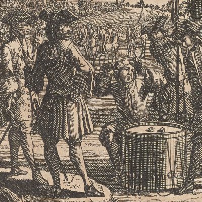 Les dés ne libèrent pas deux condamnés (Robinson Crusoé, trad. hollandaise, 1721)