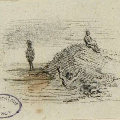 L'enfant et le maître d'école (Dessins des Fables de La Fontaine) - Grandville