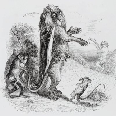 Le lion et le rat (Furne 1847) - Grandville