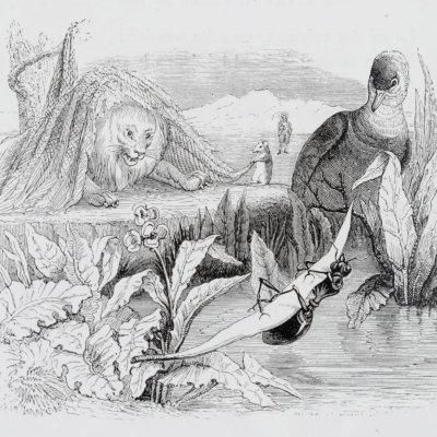 La colombe et la fourmi (Furne 1847) - Grandville