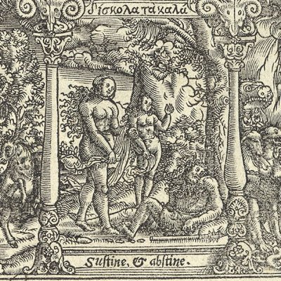 Frontispice avec Hercule rêvant de Vertu et Volupté (Flavii Iosephi Hebræi Antiquitatum Judaicarum Libri XX, Cologne, 1534)